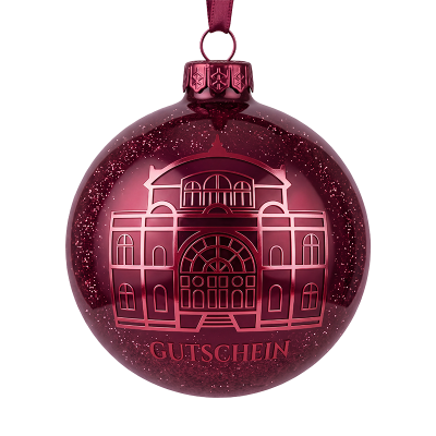 Firefly_Erstelle eine Christbaumkugel mit bordeaux als Farbe mit dem Logo das im Referenzbild 82051 800